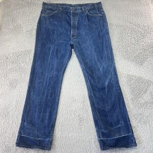 Levis 517 Orange Tab Jeans Mens 42x30 Blue Straight Zip Fly Classic Denim